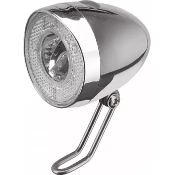 Cyklosvítilna Přední světlo CTM Retro s vysoce svítivou 1W LED 40 Lux stříbrná
