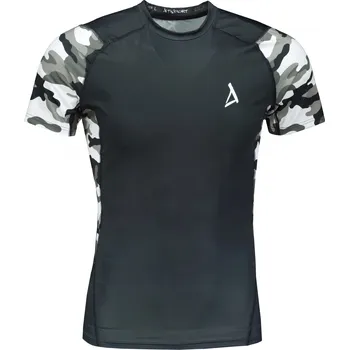 Pánské tričko Pánské funkční kompresní tričko s krátkým rukávem premium ALTISPORT VOJ/ALM038TR04 ČERNOBÍLÁ S