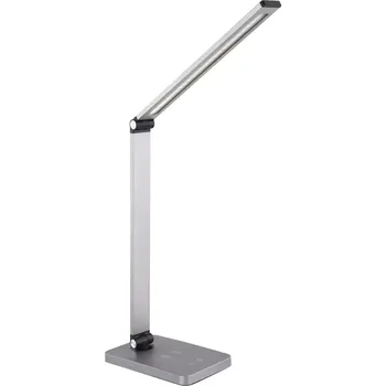 Stojací lampa Platinet stolní LED lampa 10W stmívatelná, dotykové ovládání, bezdrátové nabíjení, USB port, stříbrn