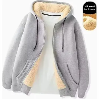 Pánská mikina Zateplená unisex mikina s kapucí pro podzim a zimu Velikost: 5XL, Barva (Varianta): Gray [thickening]]