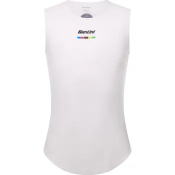 cyklistický dres SANTINI Cyklistické triko bez rukávů - UCI WORLD CHAMPION - bílá XL