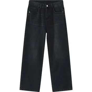 Pánské džíny – rovný střih, vintage styl Barva: Tmavě Šedá, Velikost: 4XS