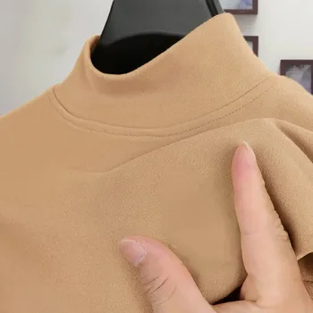 Pánský svetr Zimní oboustranná flísová mikina pro muže s polovičním zipem Velikost: XL, Barva (Varianta): De velvet half turtleneck khaki STAR