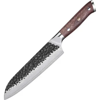 Damaškový kuchyňský nůž TE 37522 Santoku/Hnědá