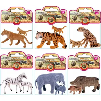 Figurka Flokovaná zvířátka máma a mládě FIGURKY Zvířat Pro Děti FIGURKA Mega