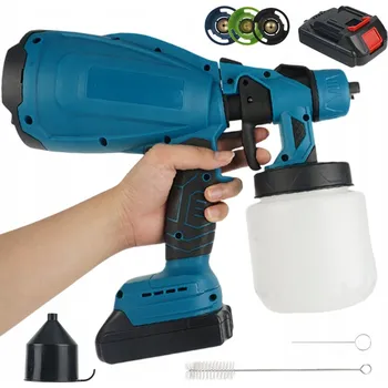 Stříkací pistole MALÍŘSKÁ PISTOLE AGREGÁT NA MALOVÁNÍ ZDÍ 3 TRYSKY 50 DIN SADA DEKO + AKU