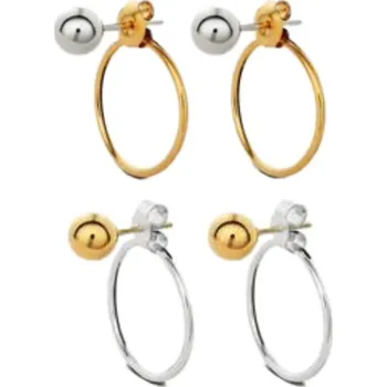 Souprava šperků NO MORE Chord Earrings Mix Pair with Silver/Gold Bubble Chord Earrings Mix Pair with Silver Bubble