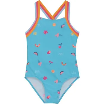 Dívčí plavky Jednodílné plavky COLOR KIDS Swimsuit W Elastic Straps, AOP-7452-River Blue - 128