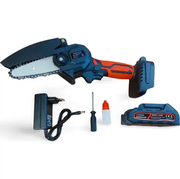 Sada zahradního nářadí Aku mini řetězová pila 24V – bezdrátová, Li-Ion, 4” lišta