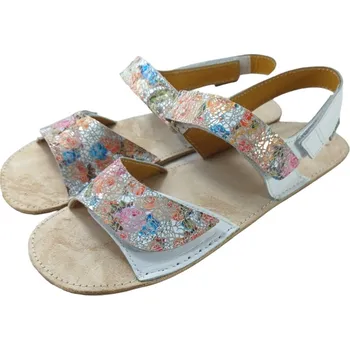 Dámské pantofle Dívčí kožené barefoot sandály MIRRISA LADY/I bílá 36