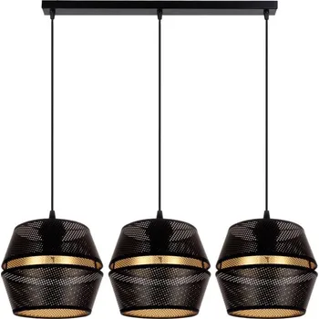 Lustr na lanku PARIS 3xE27/60W/230V černá/zlatá