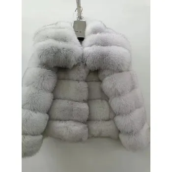 Dámská parka Huňatý kabát z umělé kožešiny s námořnickým límcem Barva: Smetanová, Velikost: M