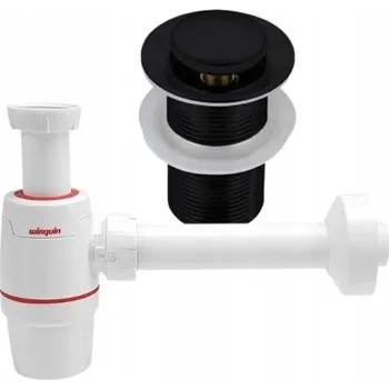 Sifon Umyvadlový sifon NEO 32mm WIRQUIN + výpusť Click-Clack bez přepadu černá