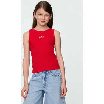 Dívčí tílko GAP Dívčí Dětské žebrované tílko s logem GAP Červená 128/134 (2856318)