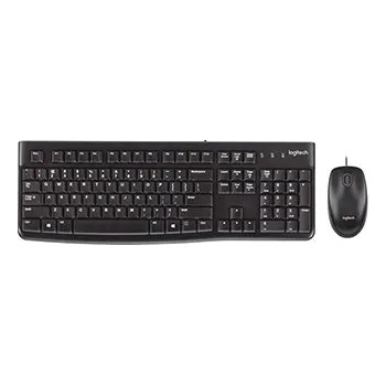 Klávesnice Logitech MK120, sada klávesnice s drátovou optickou myší, US, klasická, drátová (USB), černá