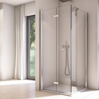 Ronal SOLINO SOLF1+SOLT1 sprchový kout čtvercový 120x120 cm Profil: Černá, Sklo: Bílé linky 88, Rozměr: 120x120 cm