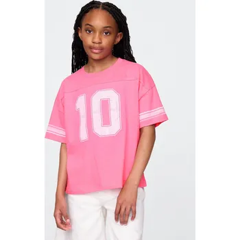 GAP Dívčí Dětské oversize tričko Varsity GAP Růžová 140/146 (2856337)