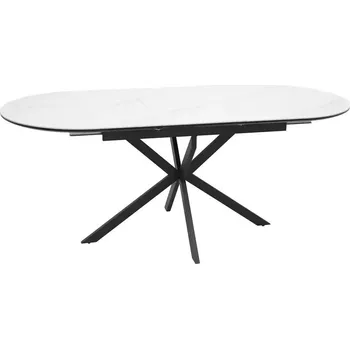 KERAMICKÝ STŮL GASTON BÍLÝ/ČERNÝ 140(180)X80