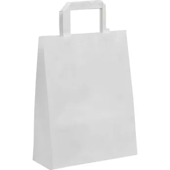Dárková taška Papírová taška 220x100x280 mm bílá / 25 kusů / ploché ucho
