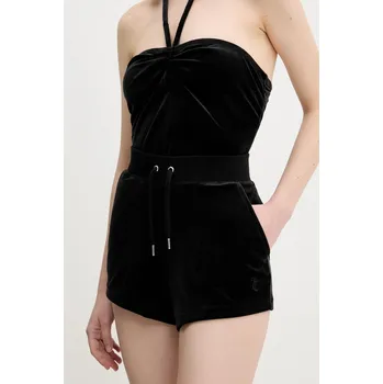 Dámské kraťasy Velurové šortky Juicy Couture EVE POCKET černá barva, medium waist, JCBHS224801 99X, vel. XXS