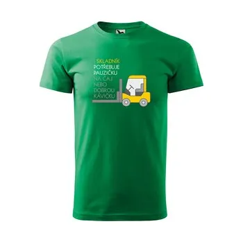 Pánská móda Tričko s potiskem pro skladníka I skladník potřebuje pauzičku na čaj nebo dobrou kávičku: zelené 3XL