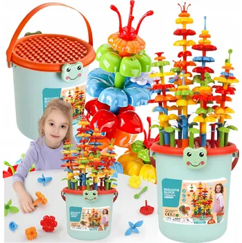 ostatní stavebnice Konstrukční Stavebnice Sada Zahrada Květina 172 dílů Kbelík na skladování