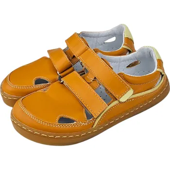 Dětská fitness obuv Dětské otevřené barefoot tenisky LINDEN oranžová 29