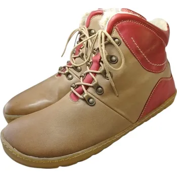 Dámská fitness obuv Dámské barefoot zimní pohorky NETTLE béžová, s vlněnou podšívkou 42