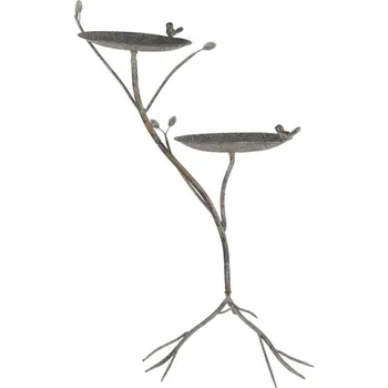 Miska pro psa Kovové pítko pro ptáčky se 2 miskami Pimpelmees – 38x43x78 cm