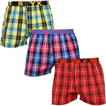 Trenýrky 3PACK pánské trenky Styx sportovní guma vícebarevné (B9313233) XXL Možnost vrácení zboží ZDARMA do 120 dnů!