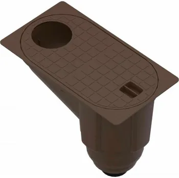 kanalizační vpusť Lapač střešních splavenin VODALAND EASY 75-125 mm se spodním odtokem DN110 hnědý