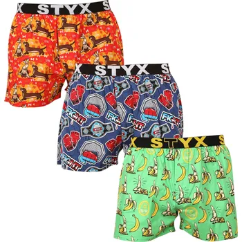 Trenýrky 3PACK pánské trenky Styx art sportovní guma vícebarevné (3B13946) L Možnost vrácení zboží ZDARMA do 120 dnů!