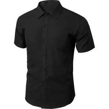 Pánská košile Pánská košile s dlouhým rukávem ve formálním slim střihu Velikost: 3XL, Barva (Varianta): Short sleeve shirt Black