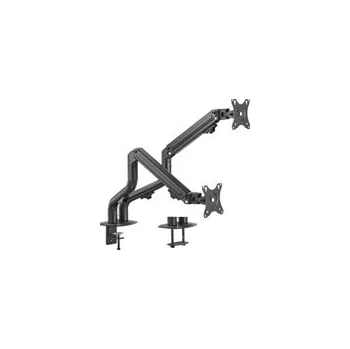 Držák monitoru GEMBIRD Držák 2 monitorů na stůl MA-DA2-02, naklápěcí, až do 32” a 8kg, černý