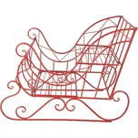 Velká kovová vánoční dekorace červené sáně Santa Clause s místem na sezení / lavičkou – 90x51x68 cm + doprava zdarma