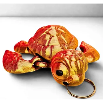 3D hýbací želva na klíče | Svíčkománie3D | Barva: Červeno-zlatá lesklá