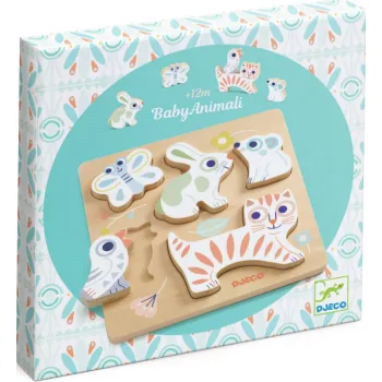 Pastelová mláďátka vkládací dřevěné puzzle