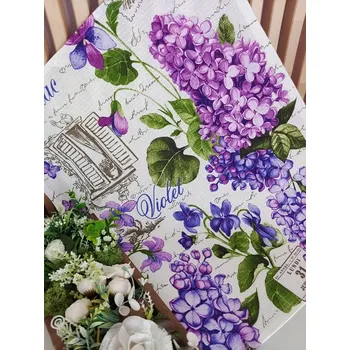 Utěrka Kuchyňská utěrka - šeříky s violkami