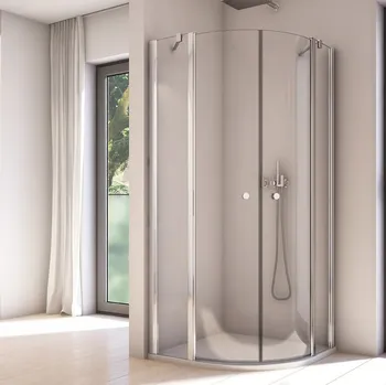 Ronal SOLINO SOR sprchový kout čtvrtkruhový 80x80 cm Profil: Černá, Sklo: Screen 87, Rozměr: 80x80 cm