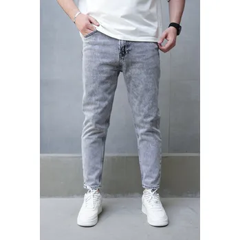 Pánské džíny 2Y Premium Šedé Tapered fit džíny Stone Fade Velikost: 36