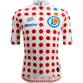 cyklistický dres SANTINI Cyklistický dres s krátkým rukávem - TOUR DE FRANCE - POLKA DOT JERSEY - vícebarevná XL