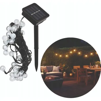 Venkovní osvětlení Světelný řetěz Kobi 625 cm solární černý