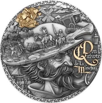 Stříbrná mince 2 Oz Don Quijote de la Mancha