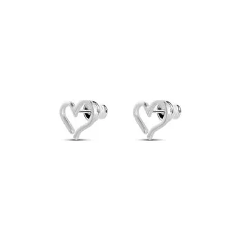 Souprava šperků NO MORE Open Heart Stud Earrings Silver