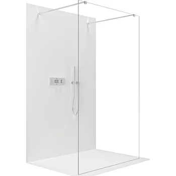 CERANO - Sprchová zástěna Walk-in Onyx Duo L/P - 10 mm - hranatá vzpěra - chrom, transparentní sklo - 140x200 cm