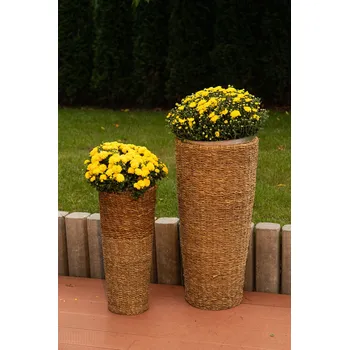 Váza Vingo Kulatá váza přírodní s kovovou vložkou Rozměry (cm): 30x65