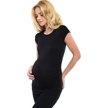 Těhotenská móda Purple Těhotenské tričko Claudia černé Velikost: 2XL