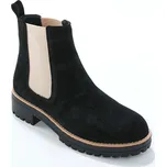 Kožené semišové boty chelsea s bočními pruženkami černá 40