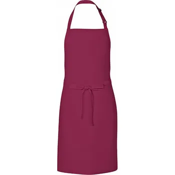 Kuchyňská zástěra Link Kitchen Wear Univerzální keprová zástěra s laclem a nastavitelným páskem u krku Barva: Vínová, Velikost: 72 x 85 cm X986