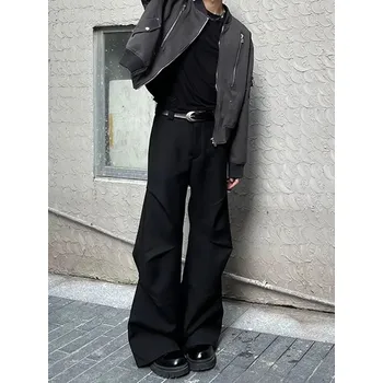 Pánské kalhoty Pánské široké kalhoty s vysokým pasem Barva: Černá, Velikost: 3XL